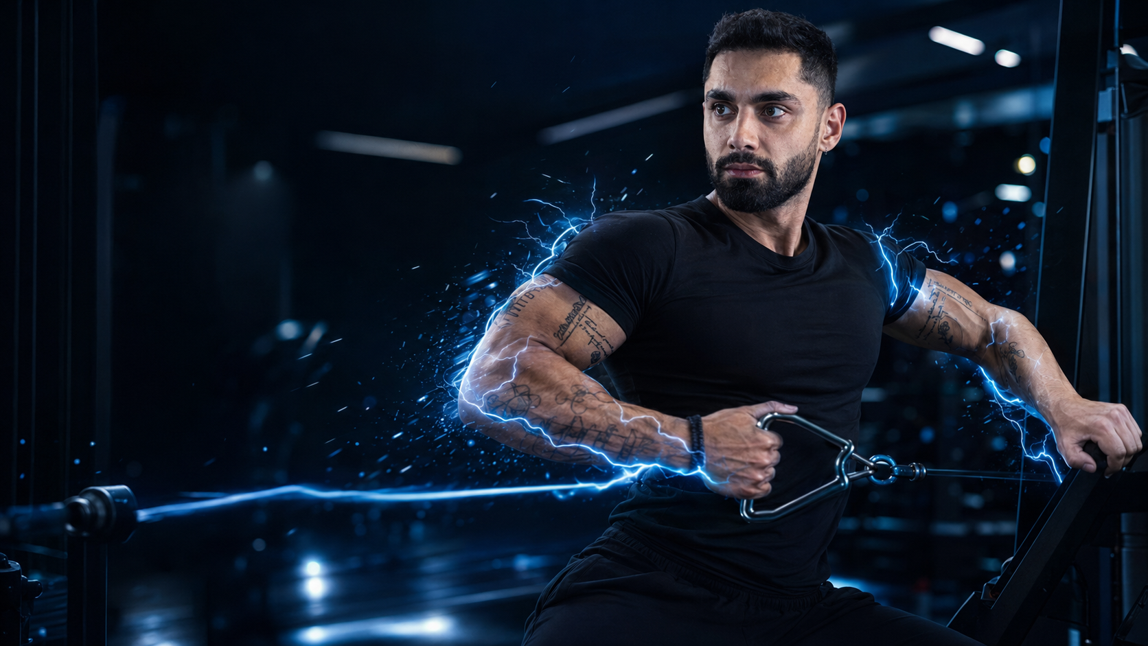 آرین فداکار در حال تمرین با جلوه انرژی